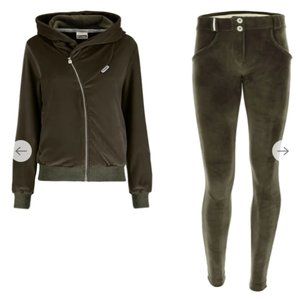 Freddy Wr.Up tracksuit olive green velour velvet XS